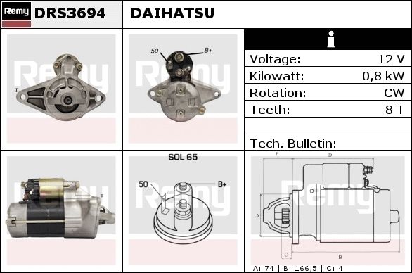 DELCO REMY Стартер DRS3714